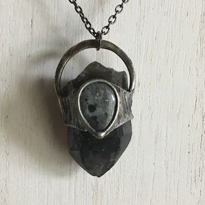 “Salem” Smokey Quartz & Black Moonstone necklace